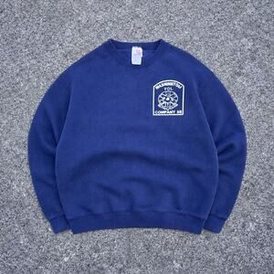 90s Sunfaded Navy Crewneck Sweatshirt Heavyweight Russle athletic like Heavy USA